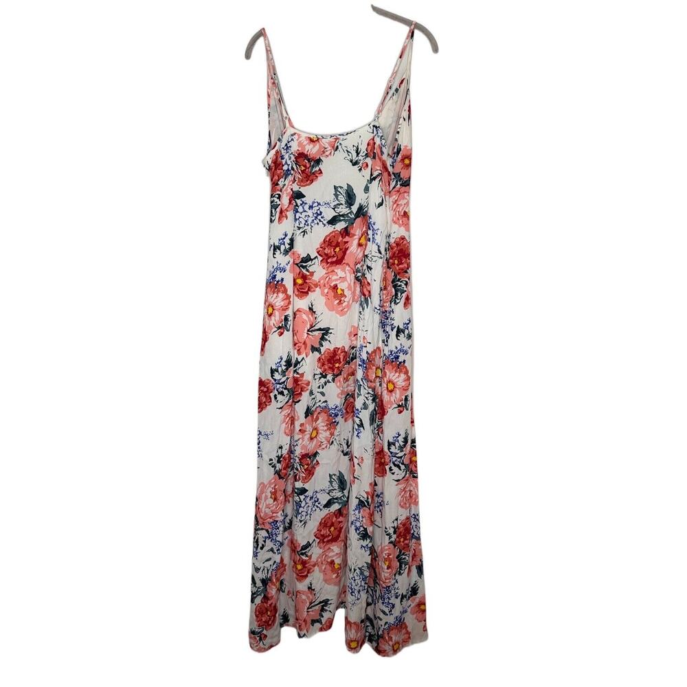 MINKPINK White Red Wrap Dress Little Blooms Floral Maxi V Neck Slit Womens Sz M - Picture 7 of 7